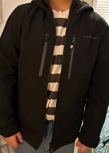 Erkek Çocuk Siyah Fermuarlı Ceket su geçirmez - Görsel 9