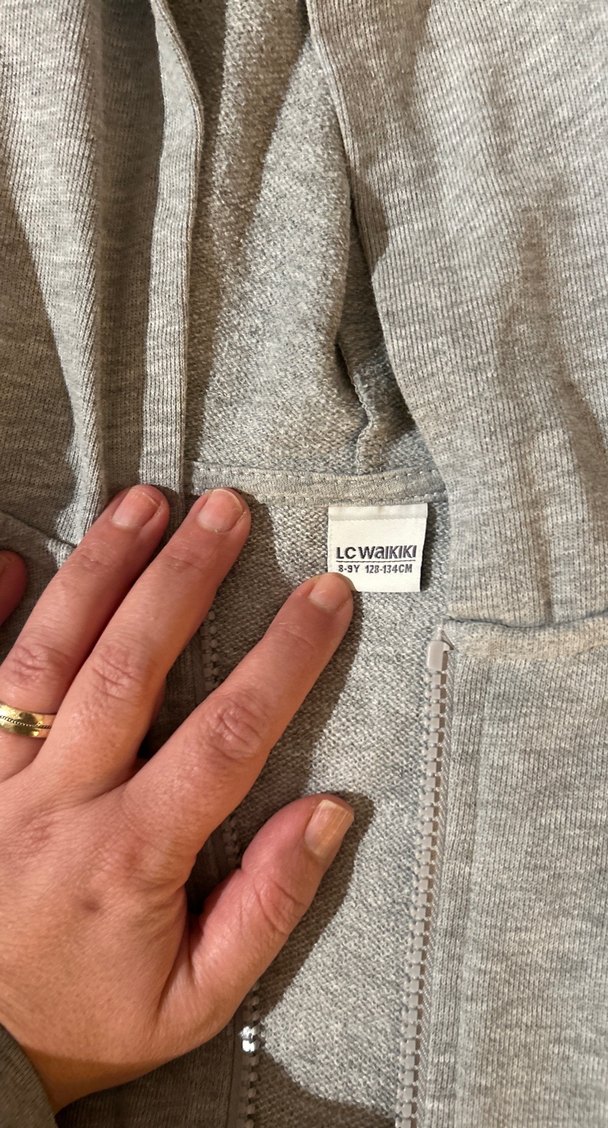 Erkek Çocuk Gri Fermuarlı Kapüşonlu Sweatshirt - Görsel 2