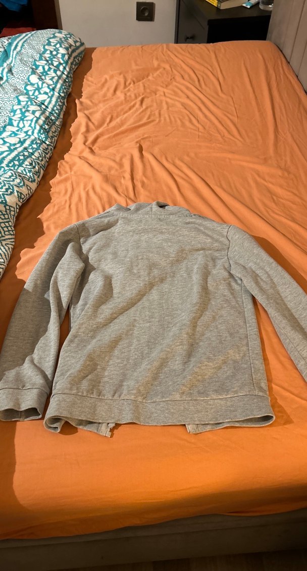 Erkek Çocuk Gri Fermuarlı Kapüşonlu Sweatshirt - Görsel 5