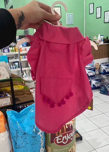 Renkli Baskılı Pembe Fırfırlı Köpek Kıyafeti