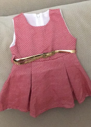 Kemerli Pembe Kız Çocuk Elbisesi - Görsel 5