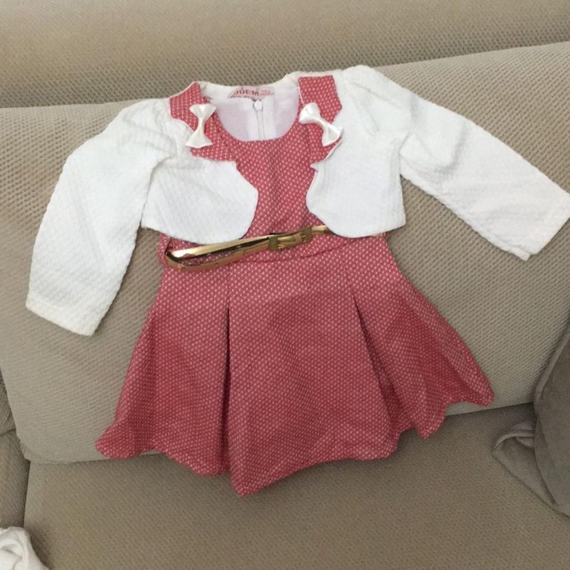 Kemerli Pembe Kız Çocuk Elbisesi - Görsel 3