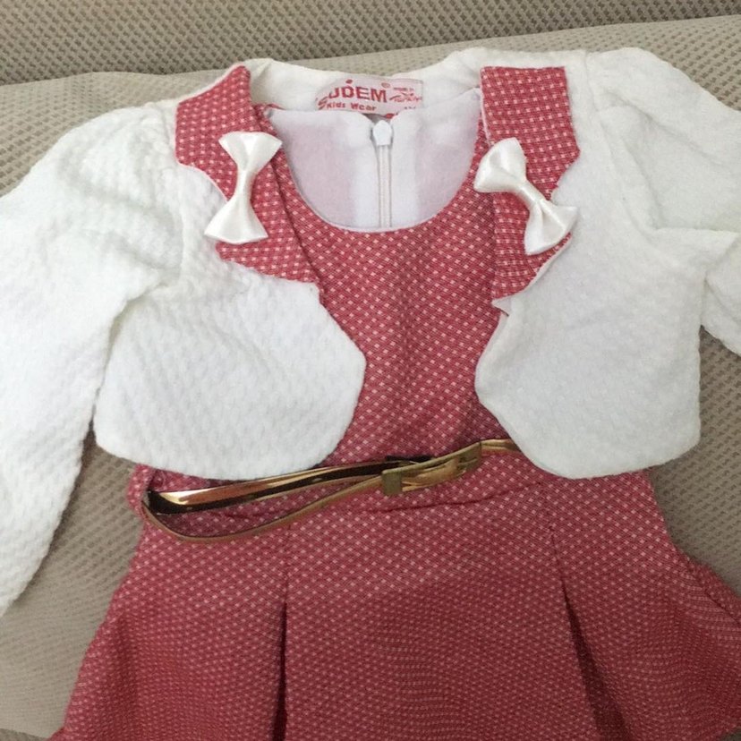 Kemerli Pembe Kız Çocuk Elbisesi - Görsel 4