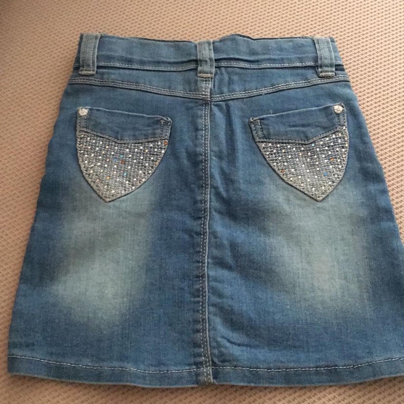 Kız Çocuk Payetli Nakışlı Denim Etek 4-5 yaş - Görsel 2