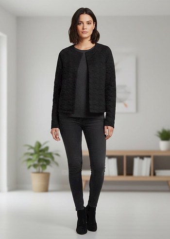 Siyah hırka ceket - Görsel 2