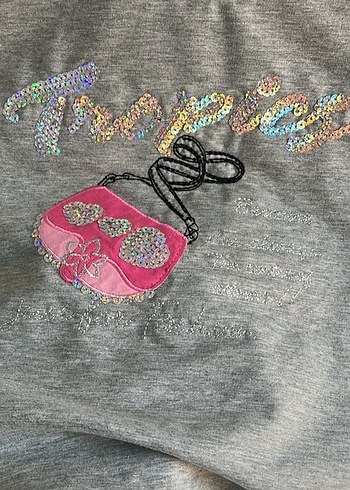 Gri Nakışlı Kız Eşofman Takımı - - Görsel 7