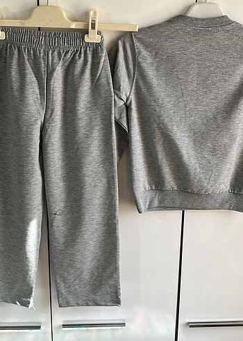 Gri Nakışlı Kız Eşofman Takımı - - Görsel 6