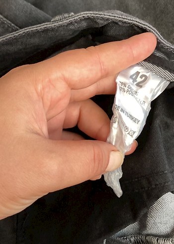 Gri Denim Midi Kalem Etek - Görsel 6