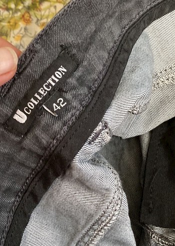 Gri Denim Midi Kalem Etek - Görsel 7