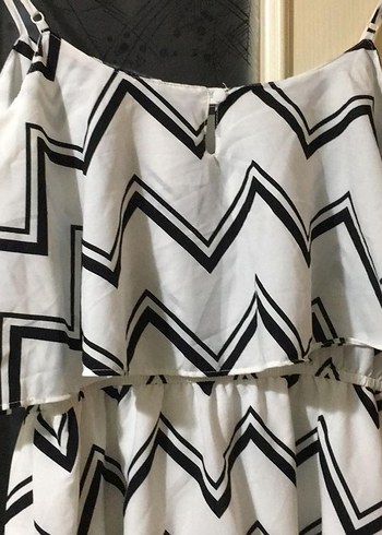 Zebra Desenli Beyaz Mini Elbise - Görsel 4