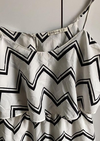 Zebra Desenli Beyaz Mini Elbise - Görsel 6