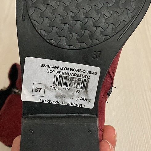 37 Beden bordo Renk Nubuk sıfır bot