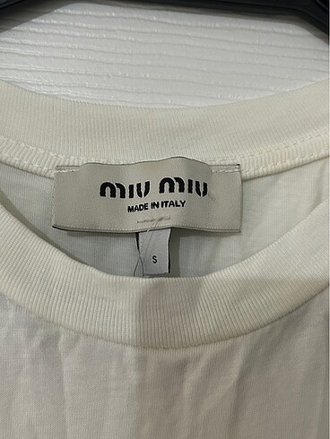 Miu Miu MİU MİU PARILTILI PAMUKLU TSHİRT