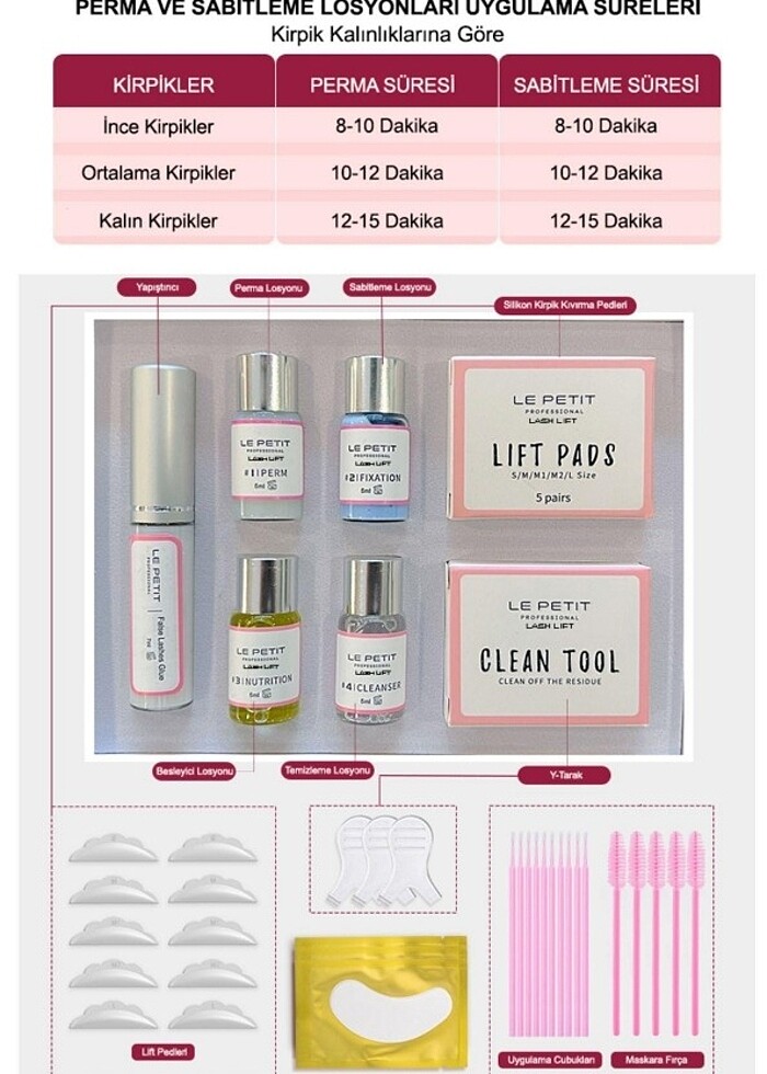Kirpik Lifting Seti, Lash Lift, Kaş & Kirpik - Görsel 3