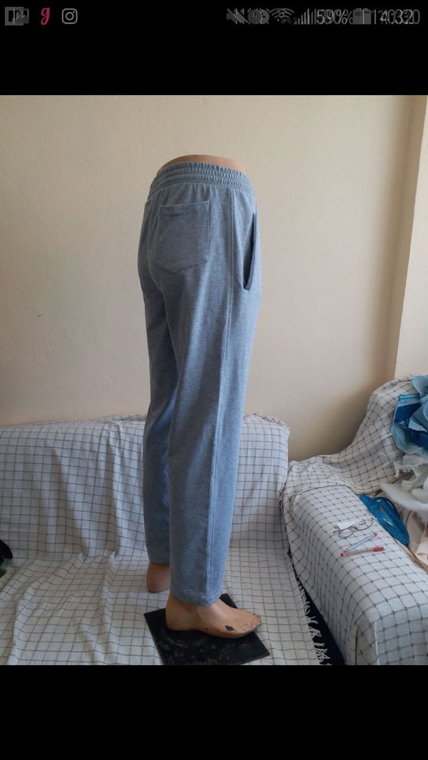 Gri Adidas Erkek Rahat Kesim UNISEX EŞOFMAN ALTI S BEDEN GRI REN - Görsel 5