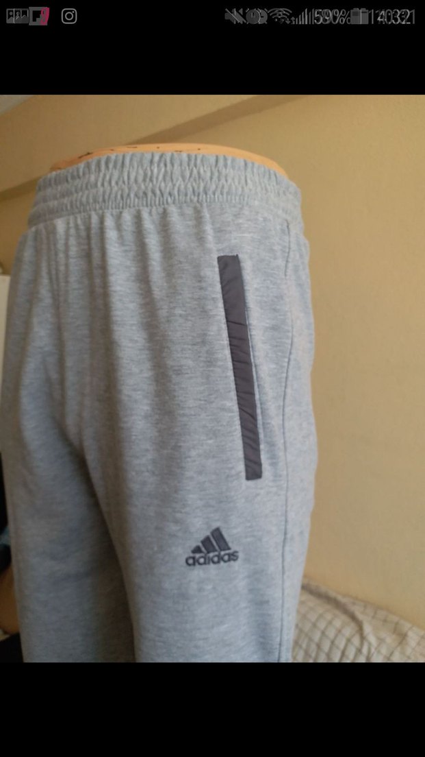 Gri Adidas Erkek Rahat Kesim UNISEX EŞOFMAN ALTI S BEDEN GRI REN - Görsel 2