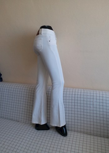 36 Beden beyaz Renk krem Denim Midi Kot BAYAN KREM TAM LIKRALI ESNEK 36 BEDE 40