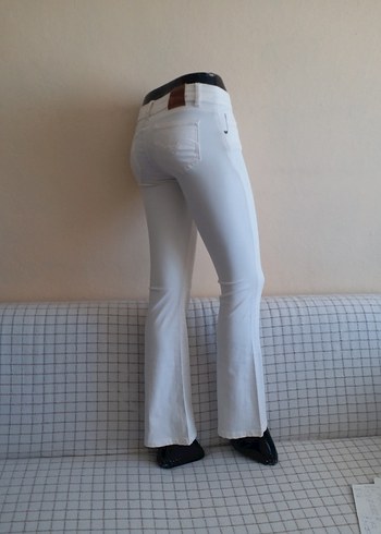 krem Denim Midi Kot BAYAN KREM TAM LIKRALI ESNEK 36 BEDE 40