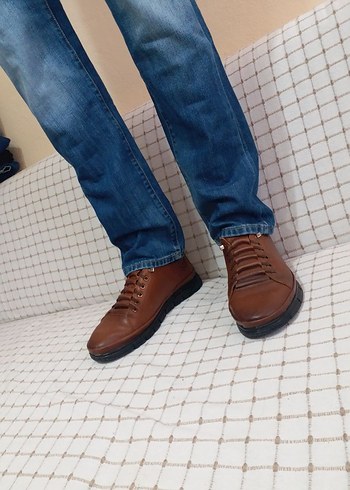 Kahvereng Erkek Günlük BotERKEK AYAKKABI 43 NO IPLER LASTİK - Görsel 2