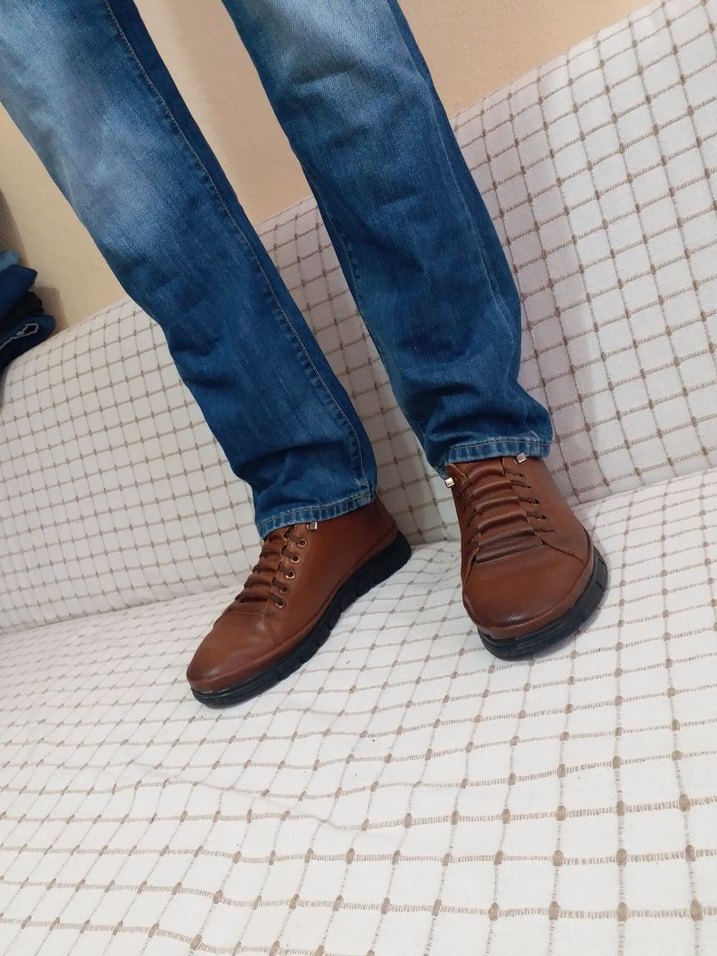 Kahvereng Erkek Günlük BotERKEK AYAKKABI 43 NO IPLER LASTİK - Görsel 2