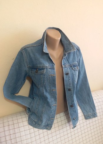 s Beden Düğmeli Mavi Denim CeketBAYAN KOT MONT S KOT KUMAŞ MAVI RENK