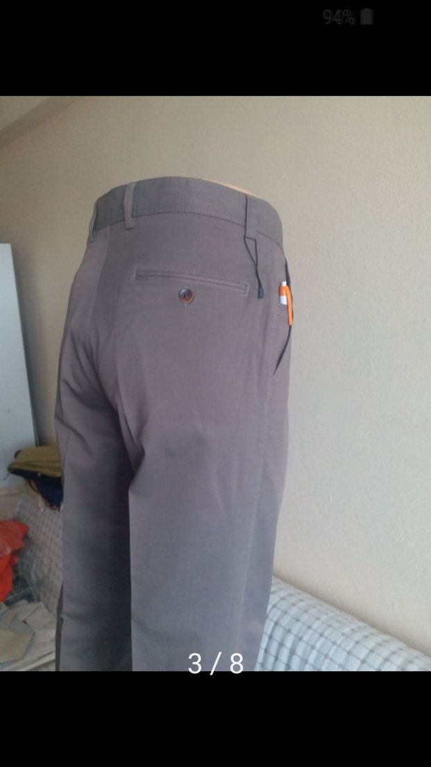 Gri Regular Fit Rahat Erkek ERKEK YAN CEPLİ 46 BEDEN LIKRALI D - Görsel 3