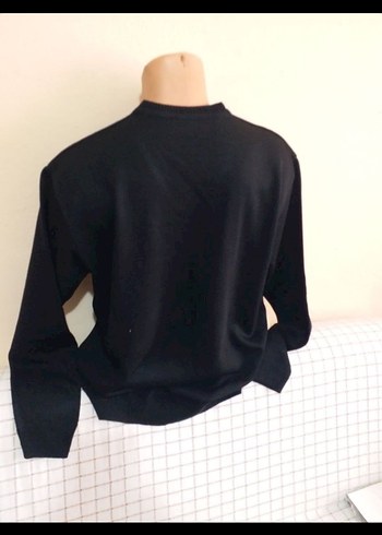 Erkek Siyah V Yakalı TrikoERKEK MERSERIZE SİYAH KAZAK L BEDENİ - Görsel 6