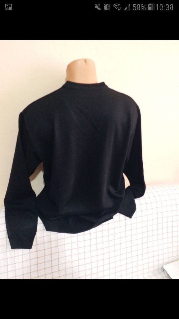 Erkek Siyah V Yakalı TrikoERKEK MERSERIZE SİYAH KAZAK L BEDENİ - Görsel 4