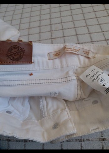 Kadın Beyaz Midi Denim PanBAYAN KREM TAM LIKRALI ESNEK 36 BE 40 - Görsel 8