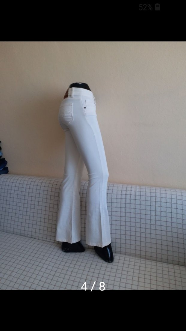 Kadın Beyaz Midi Denim PanBAYAN KREM TAM LIKRALI ESNEK 36 BE 40 - Görsel 4
