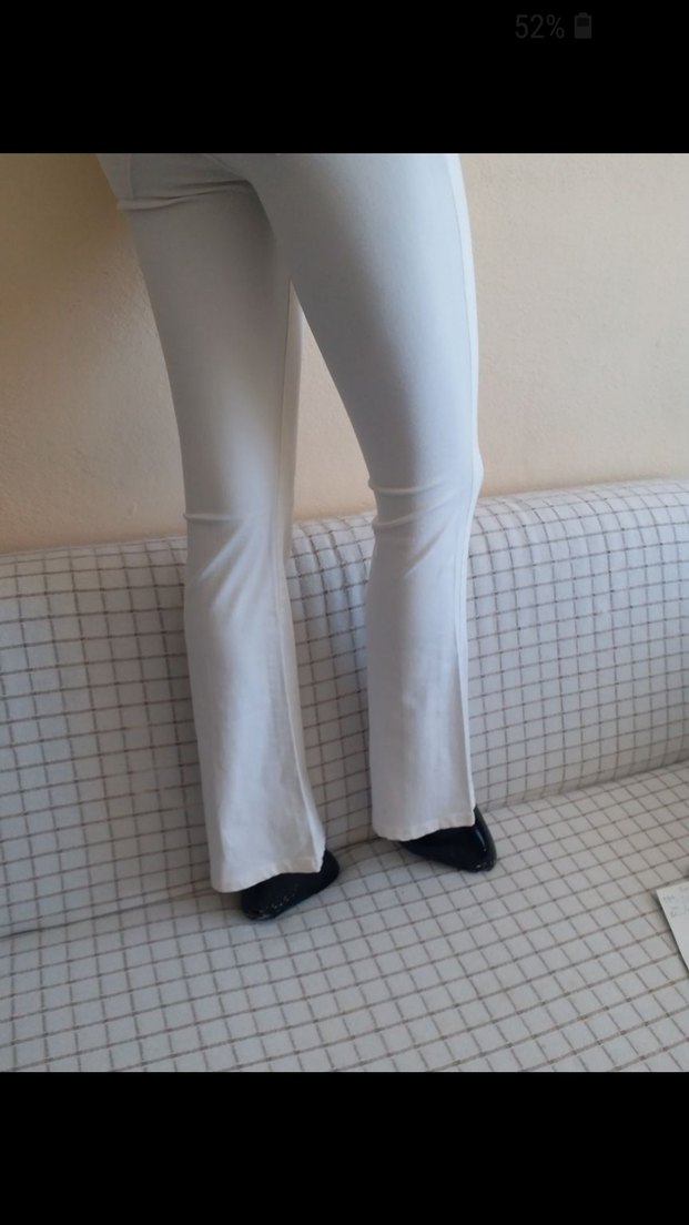 Kadın Beyaz Midi Denim PanBAYAN KREM TAM LIKRALI ESNEK 36 BE 40 - Görsel 3