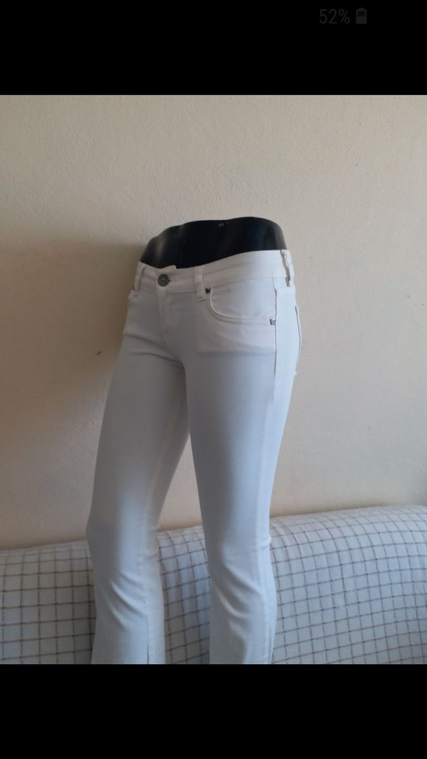 Kadın Beyaz Midi Denim PanBAYAN KREM TAM LIKRALI ESNEK 36 BE 40 - Görsel 5