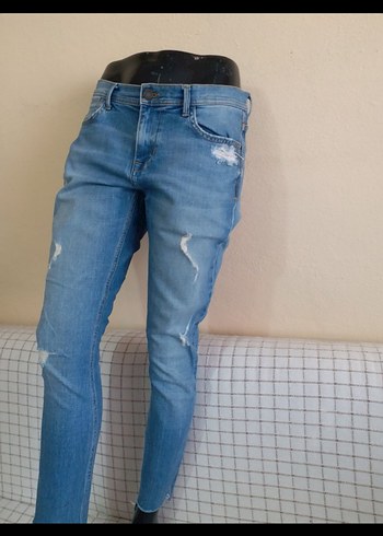 Mavi Normal Boy Kadın Denim  ZARA BAYAN PIRTIK YIKAMA 40 44 - Görsel 3