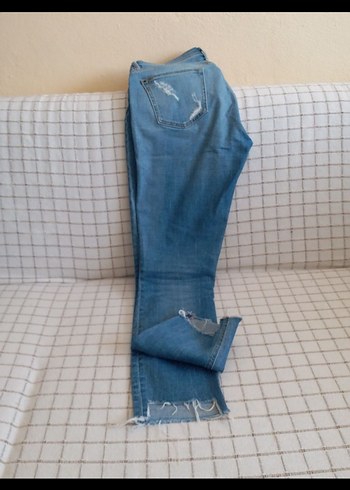 Mavi Normal Boy Kadın Denim  ZARA BAYAN PIRTIK YIKAMA 40 44 - Görsel 6