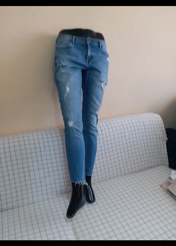 Mavi Normal Boy Kadın Denim  ZARA BAYAN PIRTIK YIKAMA 40 44 - Görsel 2