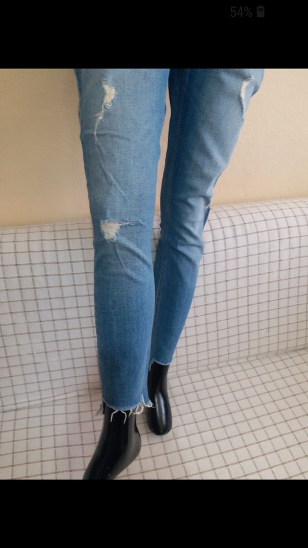 Mavi Normal Boy Kadın Denim  ZARA BAYAN PIRTIK YIKAMA 40 44 - Görsel 4