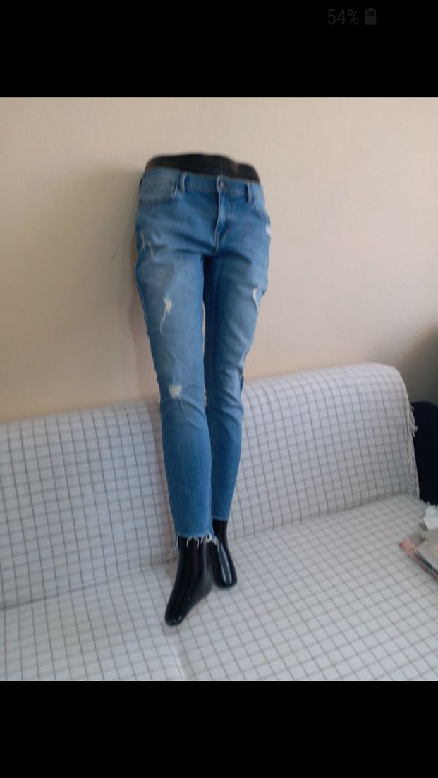 Mavi Normal Boy Kadın Denim  ZARA BAYAN PIRTIK YIKAMA 40 44 - Görsel 2