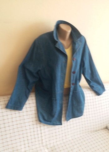 xxl Beden Düğmeli Kadın Mavi Denim BAYAN KOT CEKET XXL BEDEN DÜĞMELİ 4