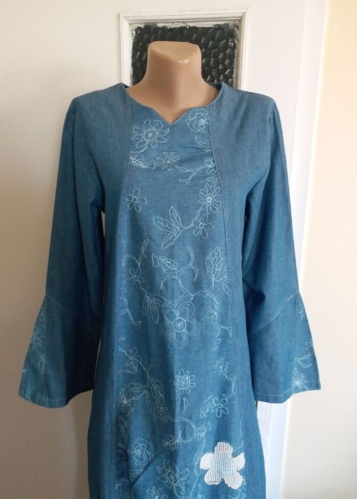 KOT işli BAYAN UZUN ELBİSE S BEDEN  - Görsel 2