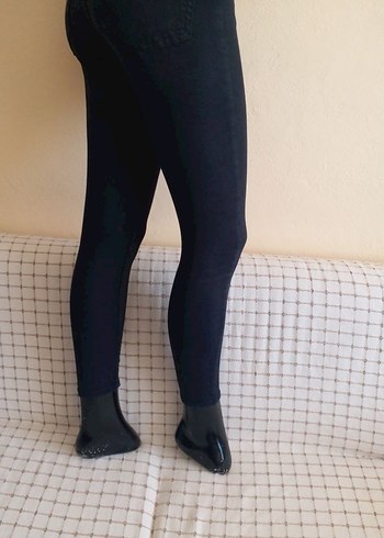 Koton Düğmeli Siyah Ka Skinny JeanBAYAN KOYU SİYAH RENK 36 B YÜKSEK