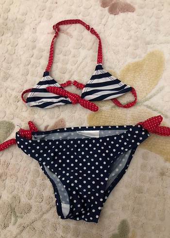 Kız Çocuk Çok Renkli Puantiyeli Bikini - Görsel 2