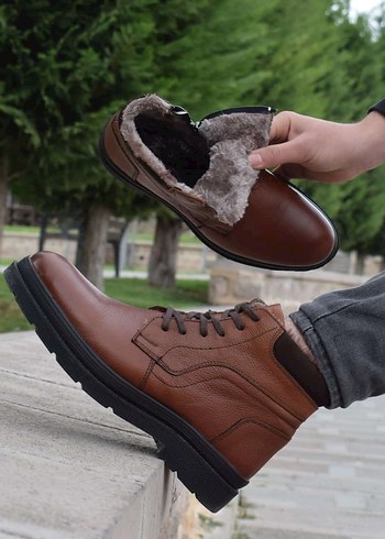 Siyah Deri Bağcıklı Erkek Bot - Görsel 4