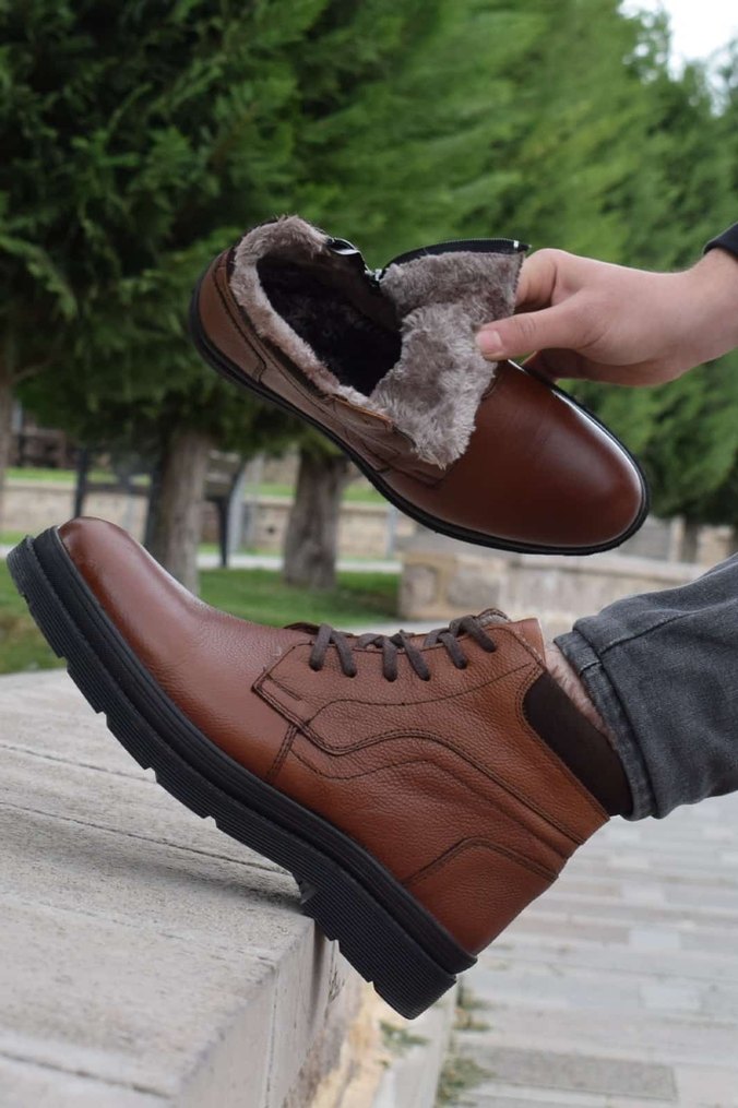 Siyah Deri Bağcıklı Erkek Bot - Görsel 4