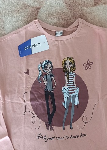 Uzun Kollu Pembe Kız Tişörtü - Görsel 2