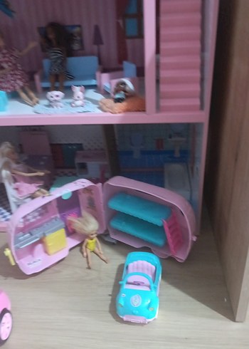 Pembe Oyuncak Barbie  Evi ve Araç Seti - Görsel 6
