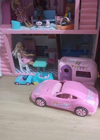 Pembe Oyuncak Barbie  Evi ve Araç Seti - Görsel 2