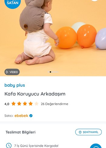 kafa koruyucu arkadaş/yastık baby jem - Görsel 4