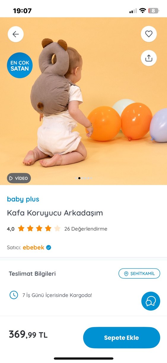 kafa koruyucu arkadaş/yastık baby jem - Görsel 4