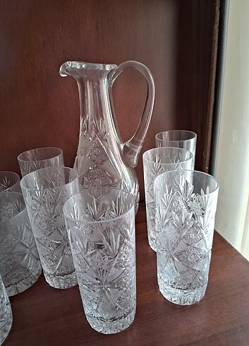 Paşabahçe butik kristal vintage rakı takimi 