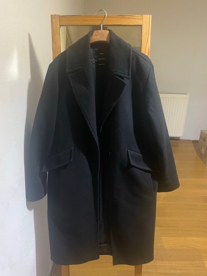 Siyah Uzun Yün Kaban - Görsel 2